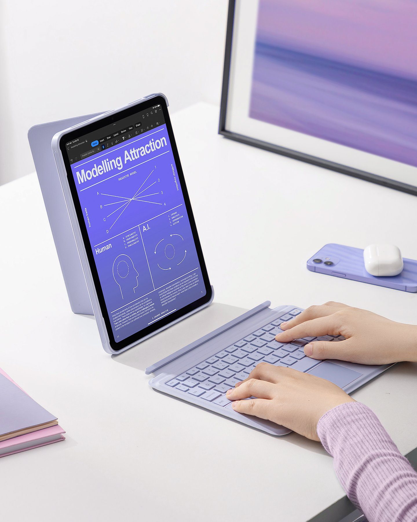 Inateck tastatur für iPad Air 5/4, iPad Pro 11 Zoll, Hoch-/Querformat Ständer iPad-Tastatur