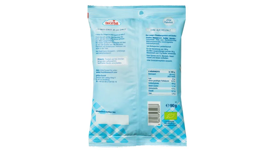 FruchtBar Bio Mini-Laugenstangen mit Butter 90 g