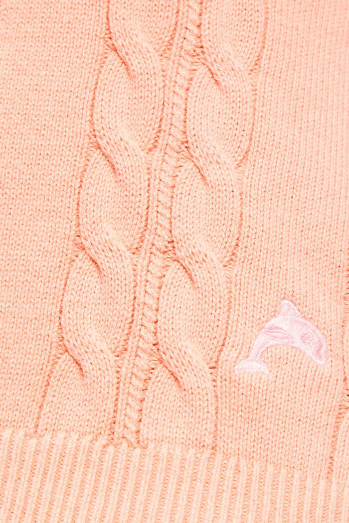 Pullover Camisole mit Zopfmuster und Delfin-Logo
