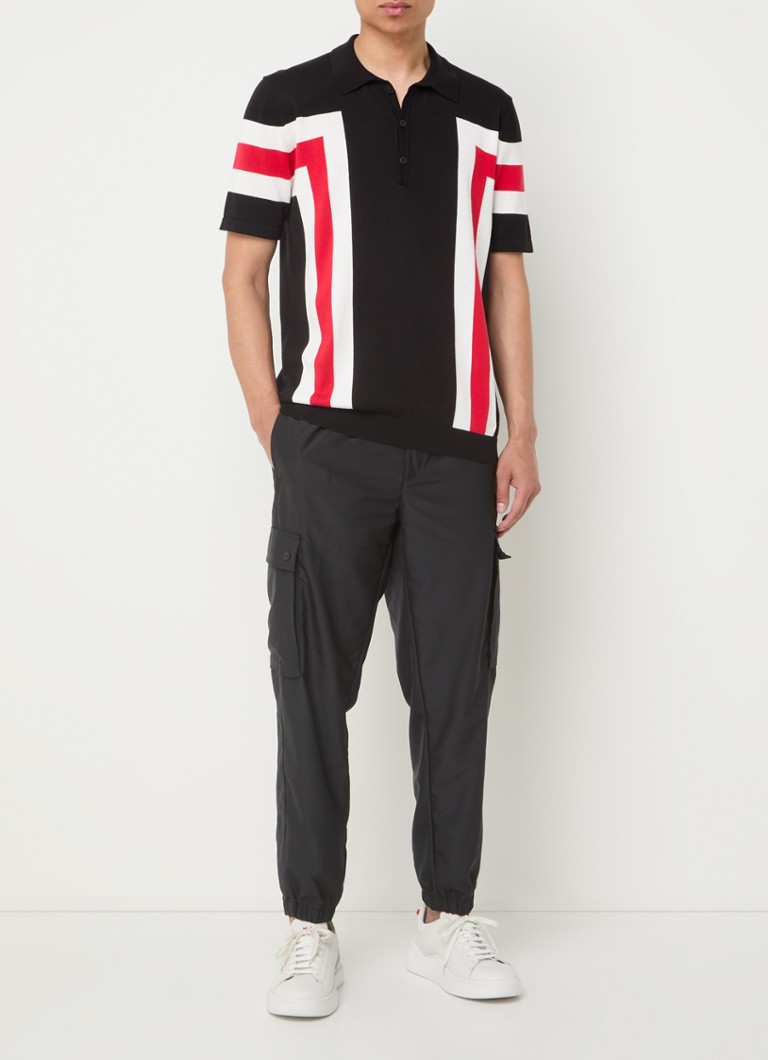 Polo HUGO BOSS de malha fina com modelagem regular e padrão embutido.
