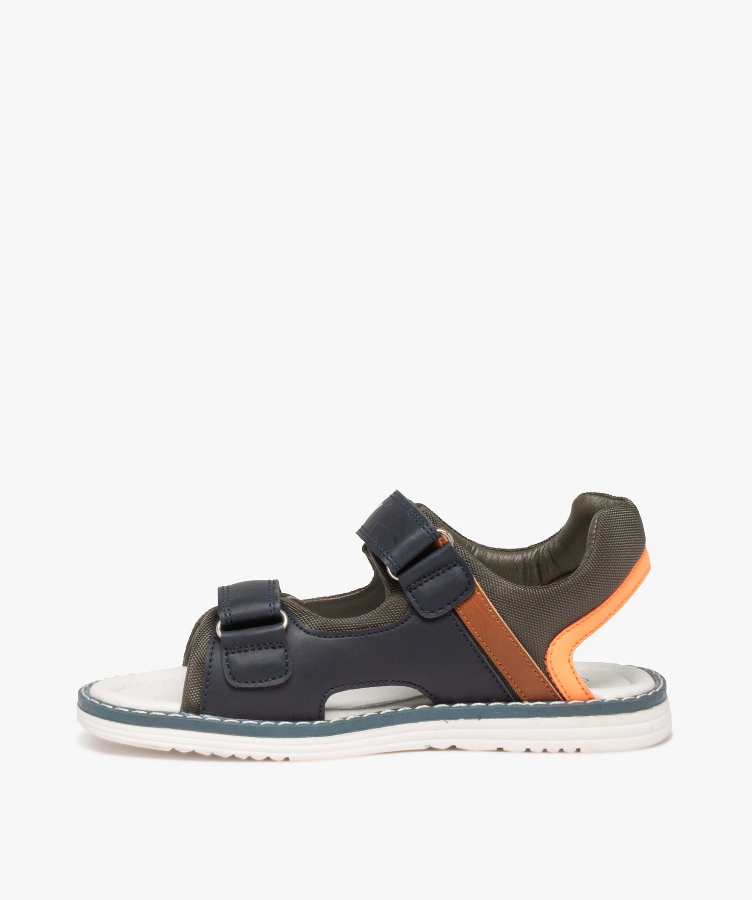 Sandales Garçon ouvertes à double scratch marine | GEMO