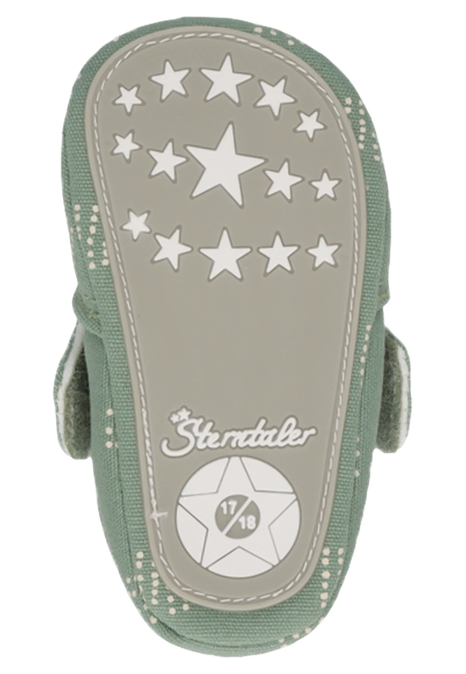 Krabbelschuh bedruckt mit grafischem Punktemuster