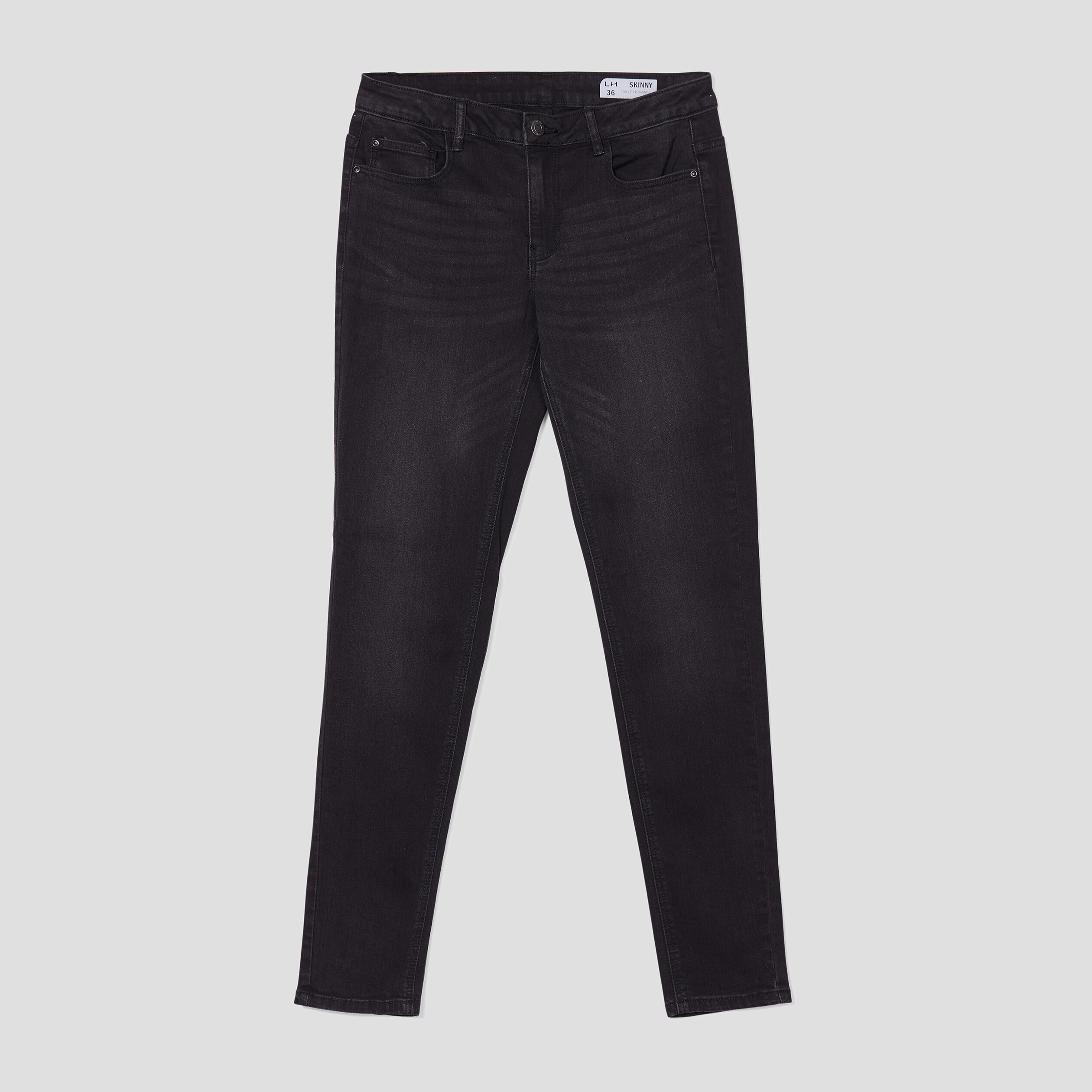 Jeans skinny taille basse noir femme | La Halle