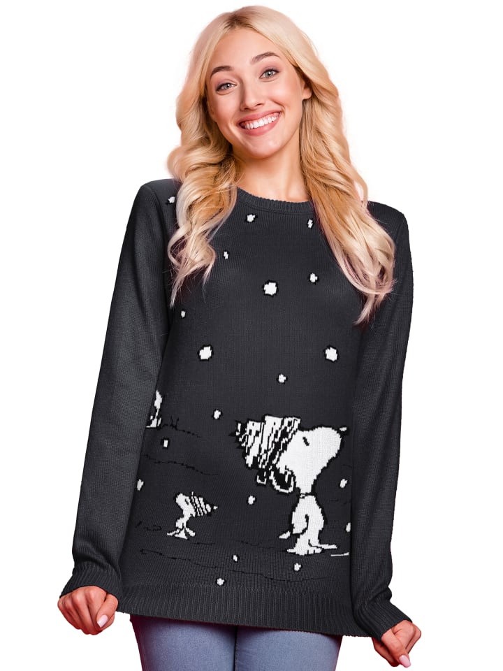 Snoopy The Peanuts Winterpullover- Snoopy in grau günstig kaufen