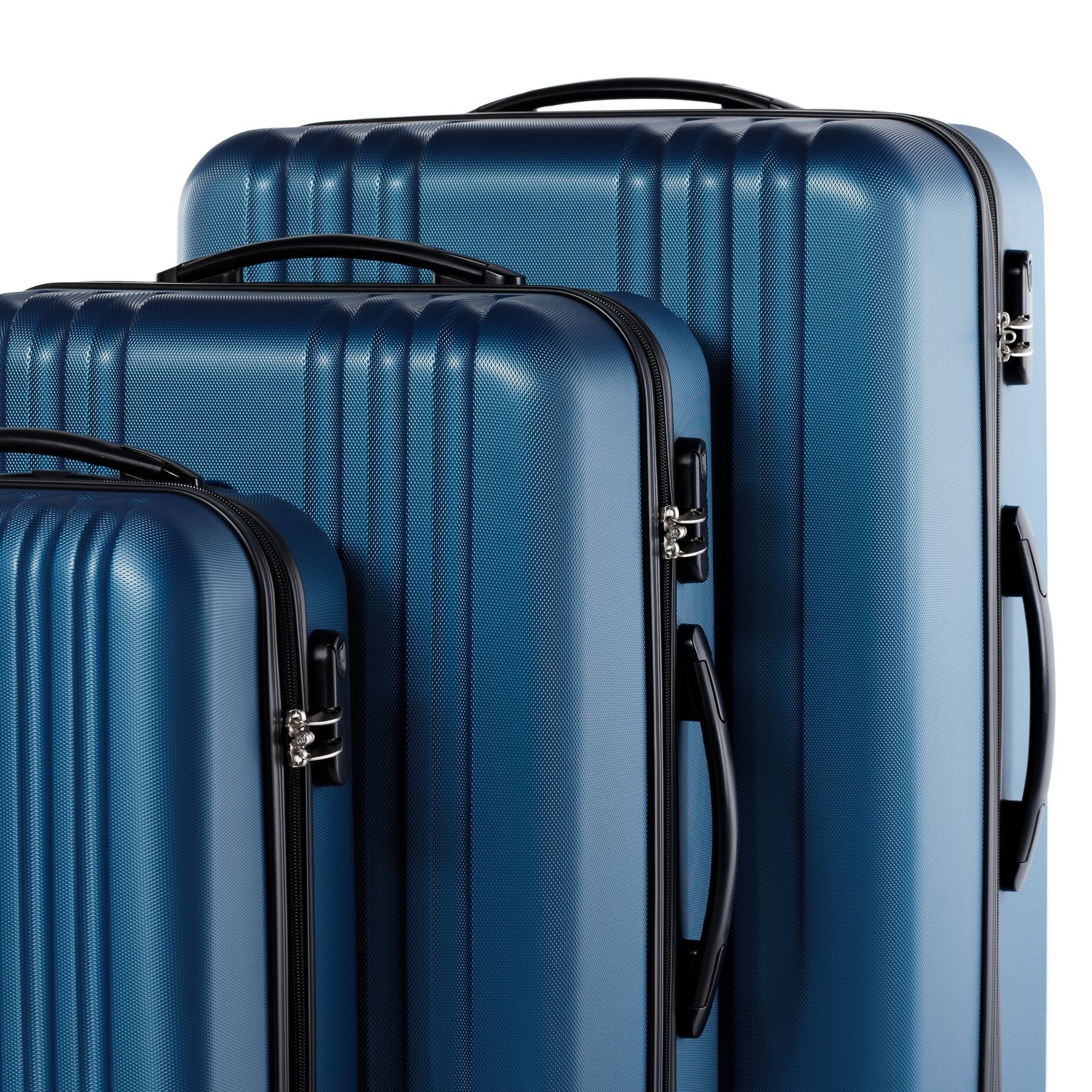 FERGÉ Kofferset 3 teilig Hartschale Marseille, Trolley 3er Koffer Set, Reisekoffer 4 Rollen, Premium Rollkoffer