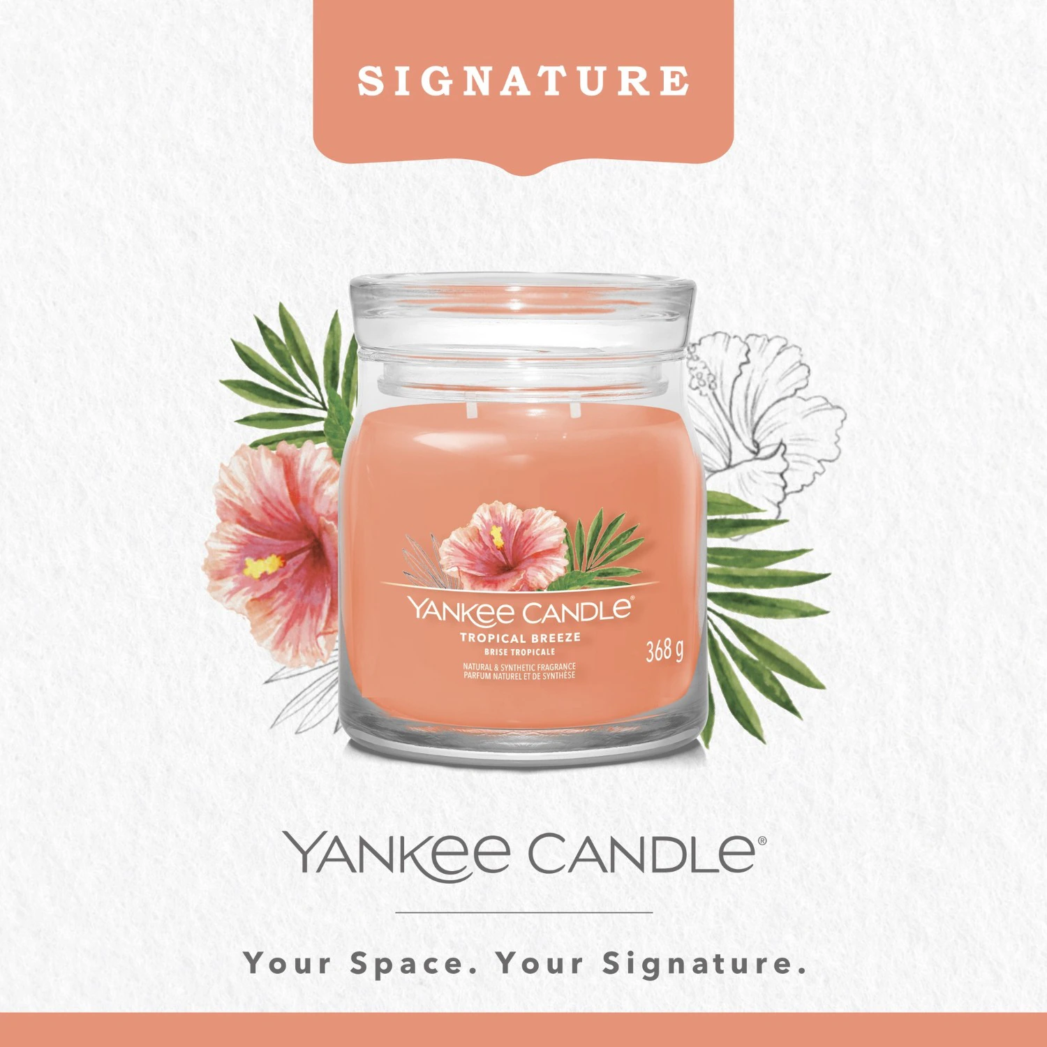 YANKEE CANDLE Srednji kozarec Tropski vetrič