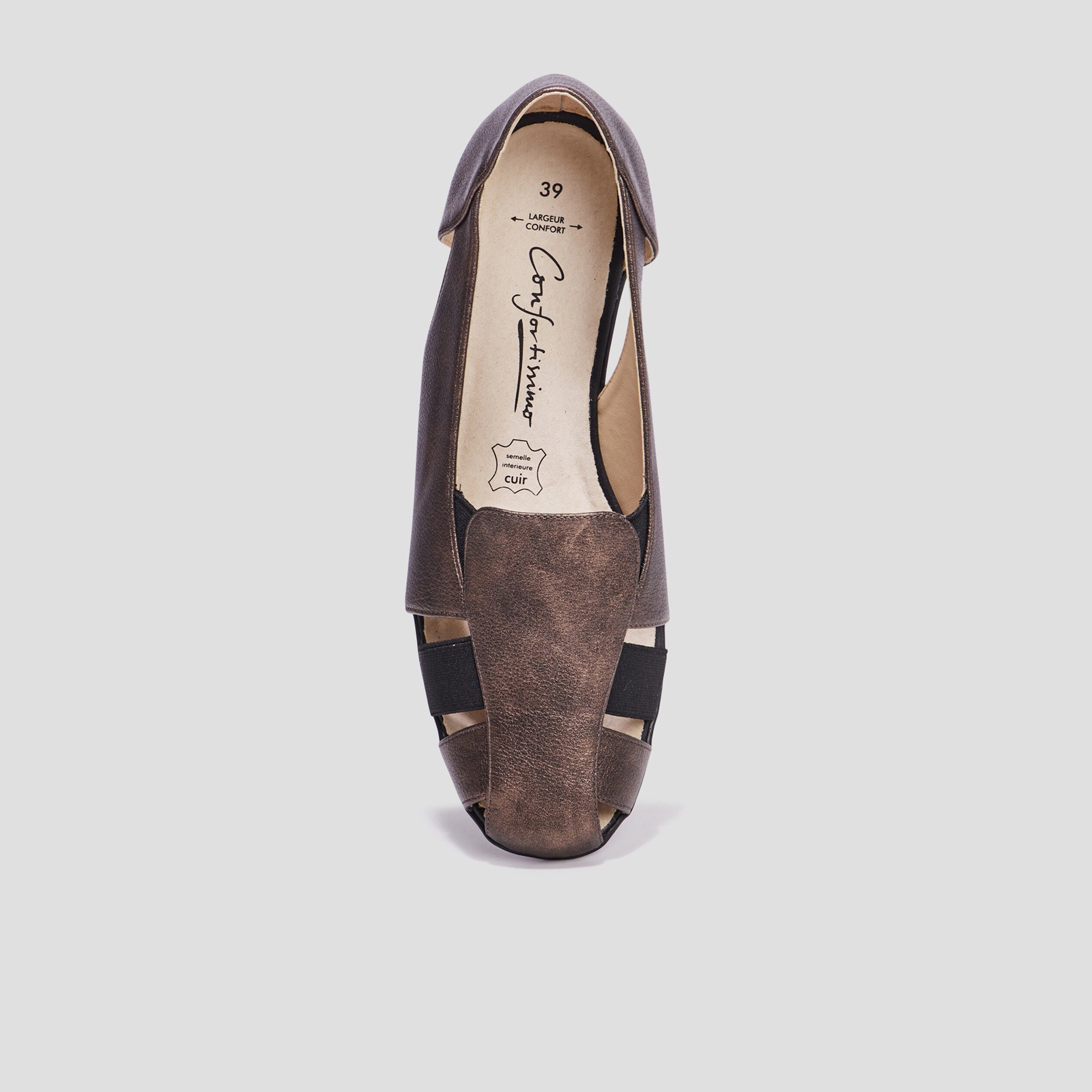 Ballerines pied large Confortissimo couleur cuivre femme | La Halle