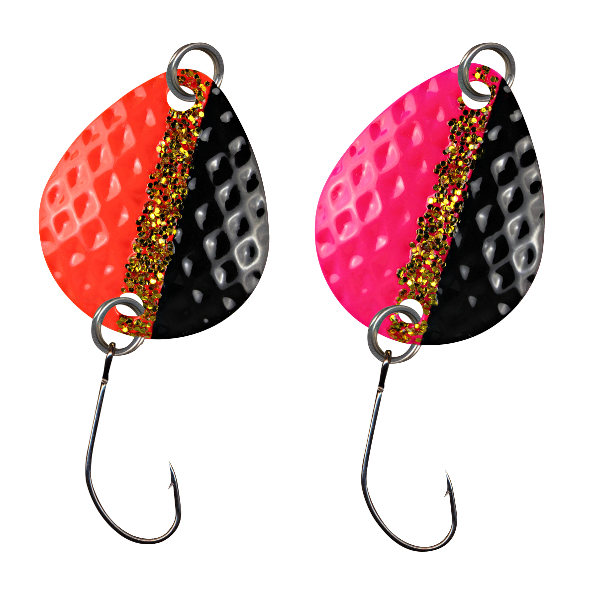 FTM Trout Spoon Bilg (1,7 g, UV Rot-Schwarz/UV Pink-Schwarz)