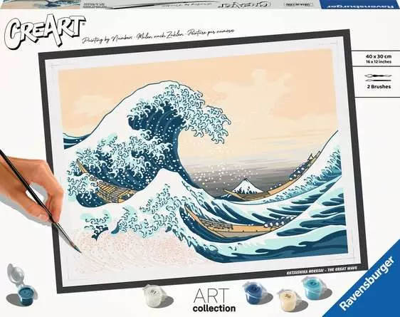 CreArt ART Collection: Große Welle (Hokusai) - Malen nach Zahlen für Erwachsene
