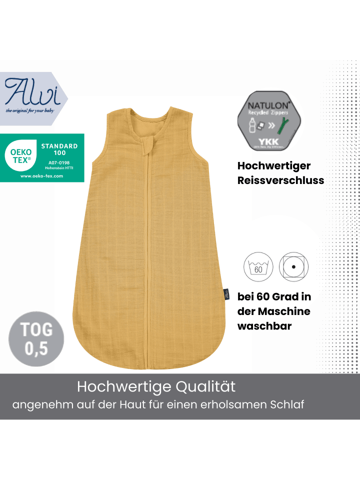 Kinderhaus Blaubär Alvi Mull-Schlafsack TOP in Uni Cornsilk günstig kaufen
