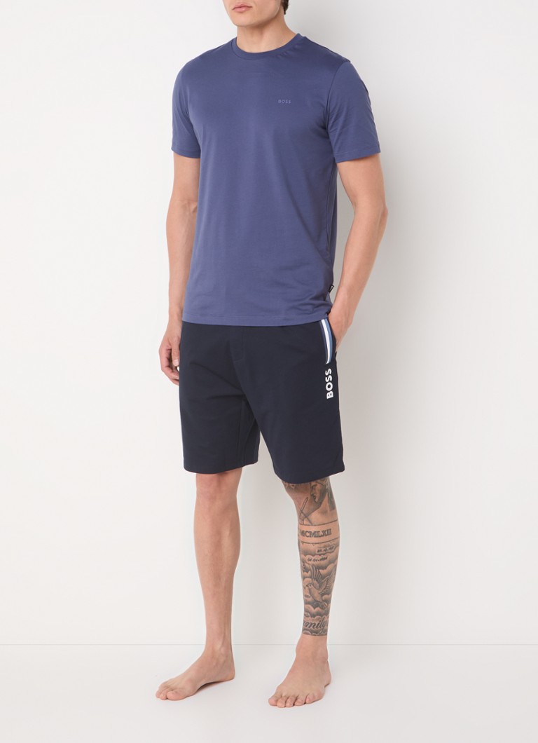 Pantaloni scurți originali Hugo Boss pentru acasă, cu croială dreaptă și logo.