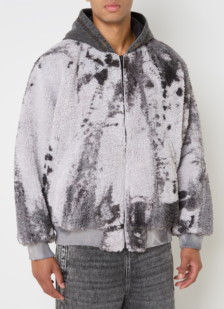 Giacca in stile teddy Diesel S-Depla con cappuccio e tasche laterali