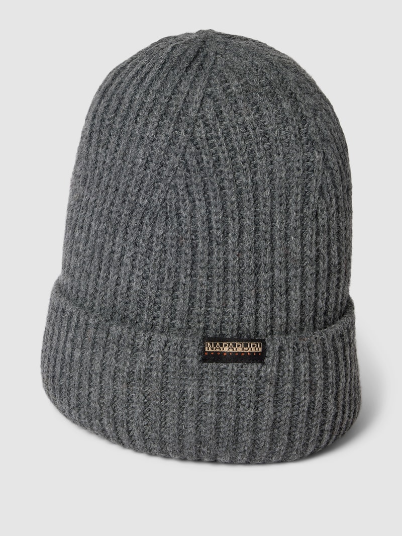 Beanie in Strick-Optik Modell 'FOLI' in anthrazit