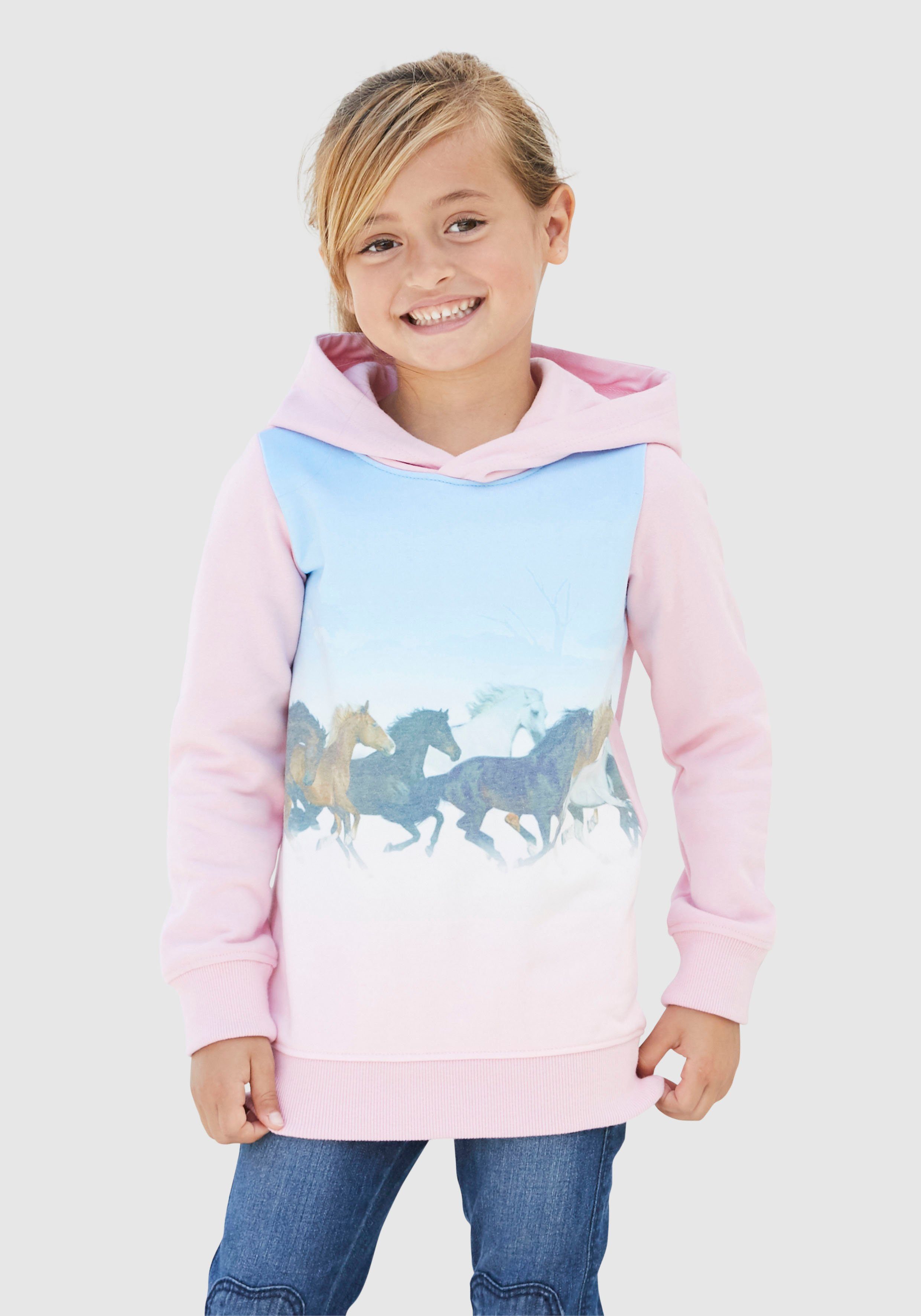 KIDSWORLD Longsweatshirt mit Pferdedruck
