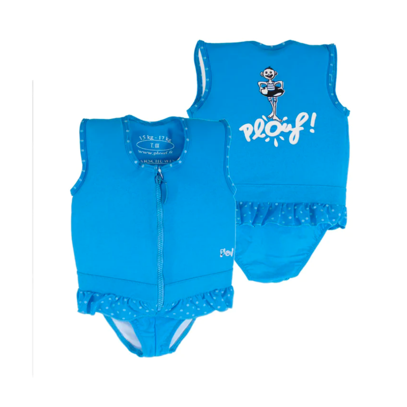 Maillot de bain flottant : Mademoiselle pois Bleu