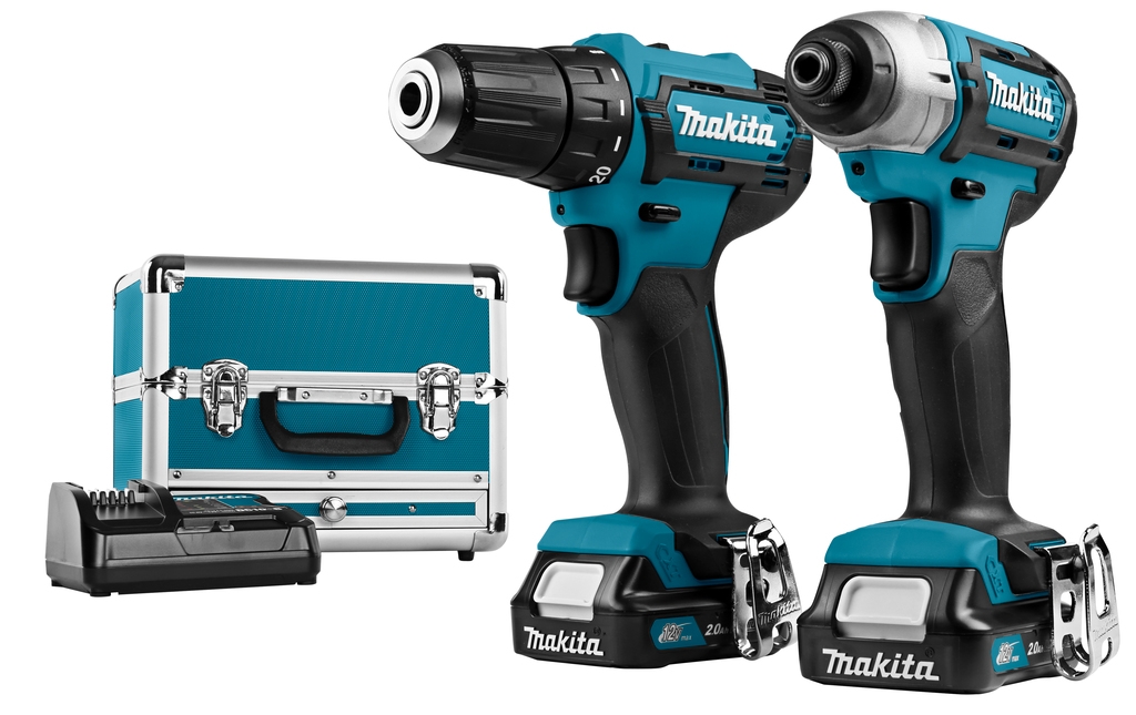Makita CLX224SAX1 -yhdistelmäsetti - akkuporakone DF333 + iskuruuvinväännin TD110 12V 2.0Ah Li-ion