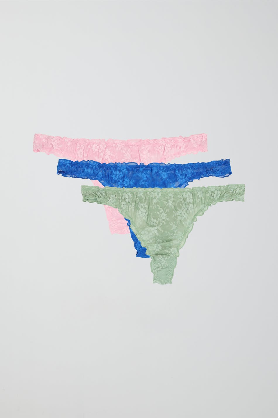 3-pack frill lace string