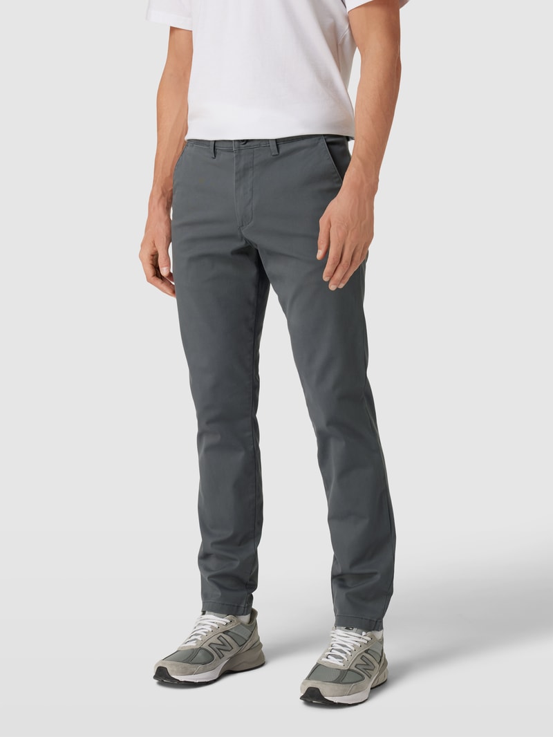 Slim Fit Chino in unifarbenem Design Modell 'NEW Miles' in dunkelgrau
