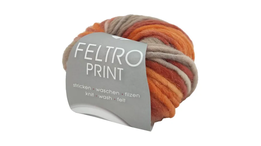 Lana Grossa Filzwolle Feltro bunt 50 g 375 - Weinrot/Orange/Petrol/Anthrazit