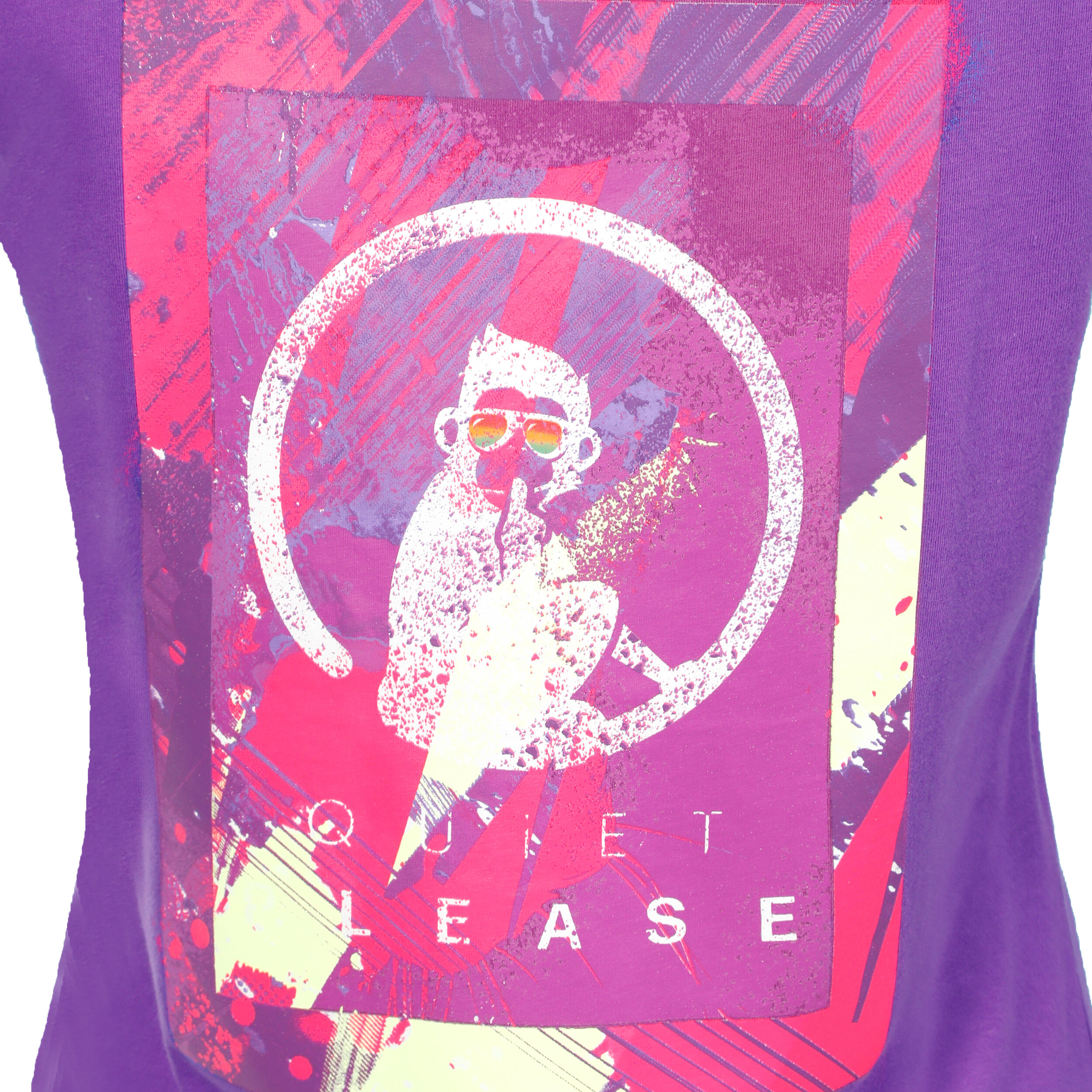 Flashy Backprint T-Shirt Damen - Berry, Mehrfarbig
