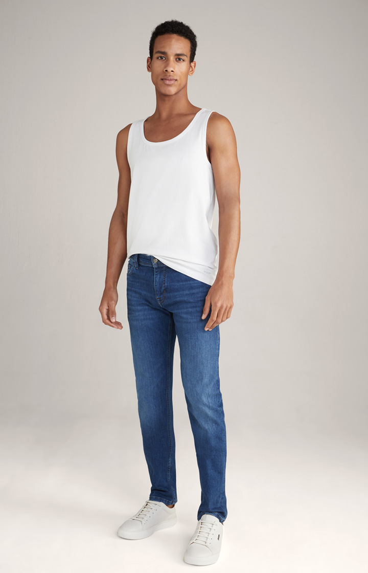 2er-Pack Fine Cotton Stretch Tank Top in Weiß