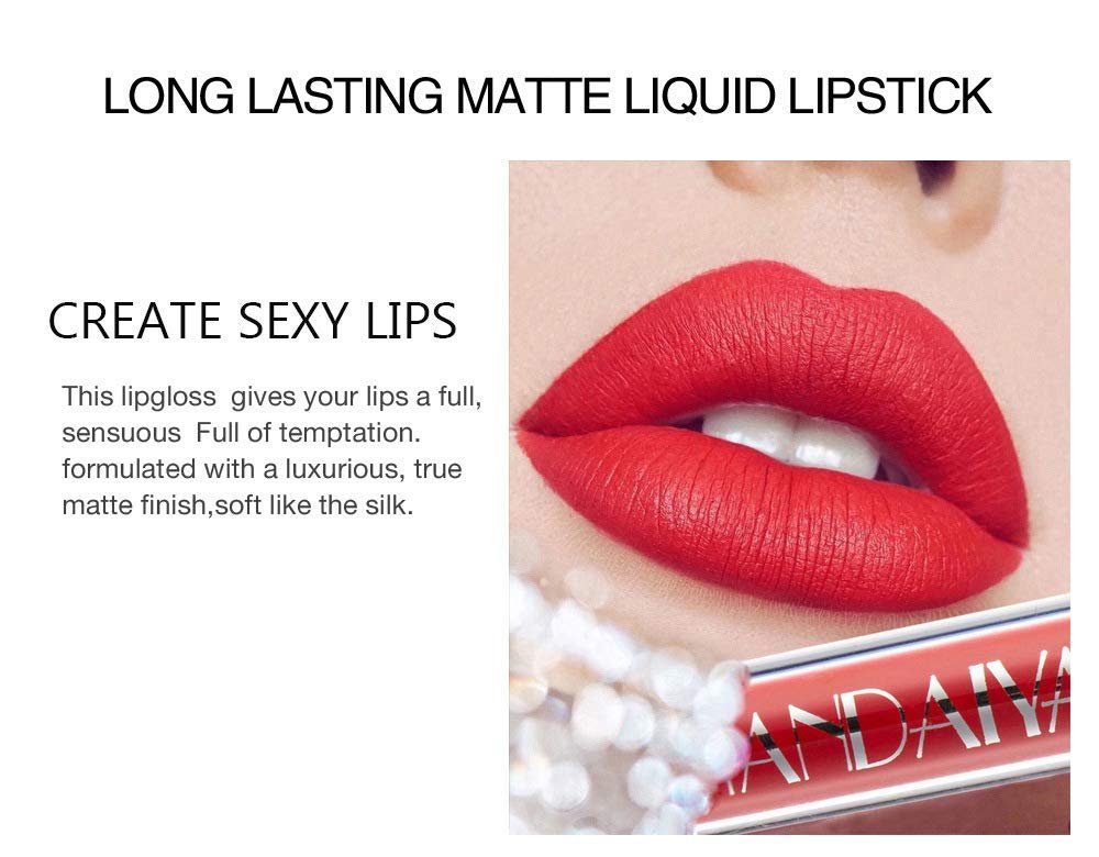 POCHUMIDUU Lippenstift-Set 6 Stück matt flüssiger Lippenstift Set Makeup Lippenstift, 6-tlg., Natürliche Farbe Makeup Geschenk für Frauen