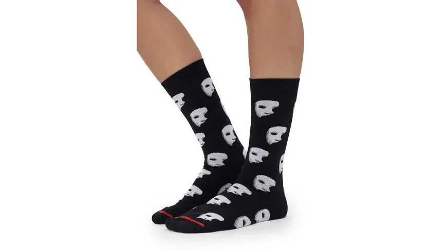 MuseARTa Unisex Socken Gaston Leroux  - The Phantom of the Opera with Rose schwarz