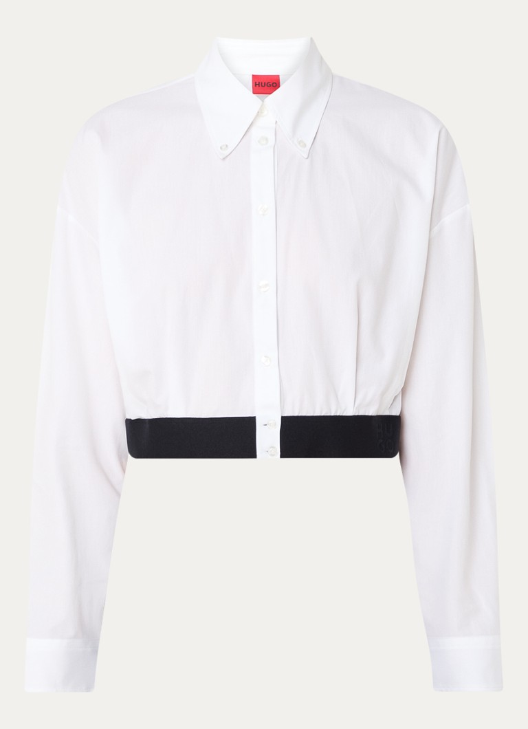HUGO BOSS  Evesia cropped blouse met logoband