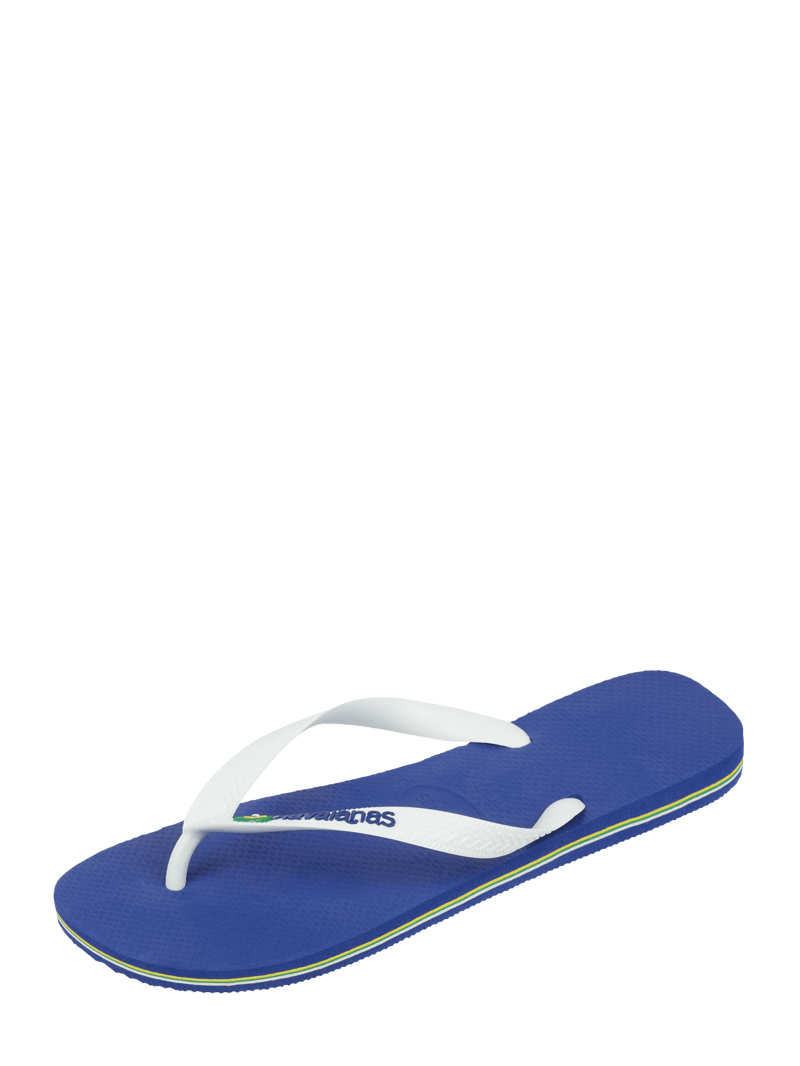 Zehentrenner mit Logo in royalblau