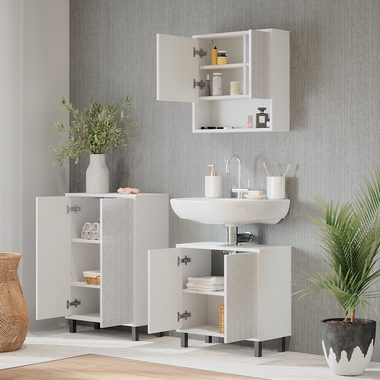 Vicco Badkommode Badezimmerschrank Kommode AGASTA Weiß Hochglanz