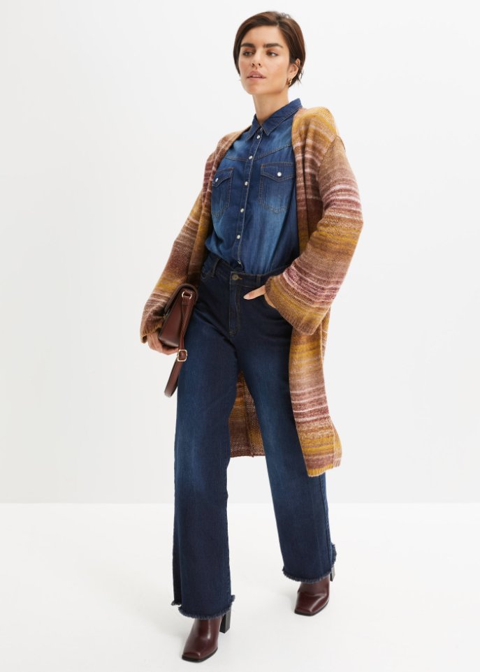 Strickjacke mit weitem Arm