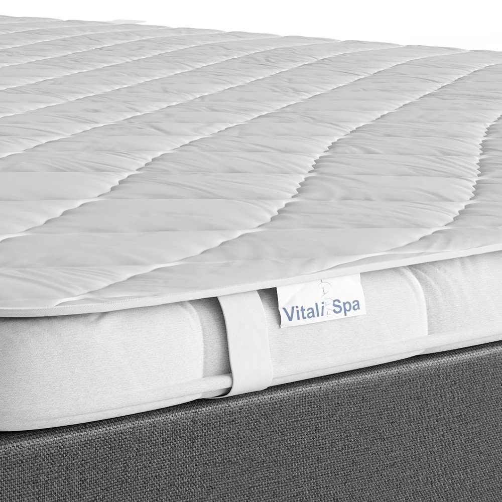 Matratzenschutzbezug Topper Matratzenschoner Auflage 180x200 weiß Mikrofaser VitaliSpa®