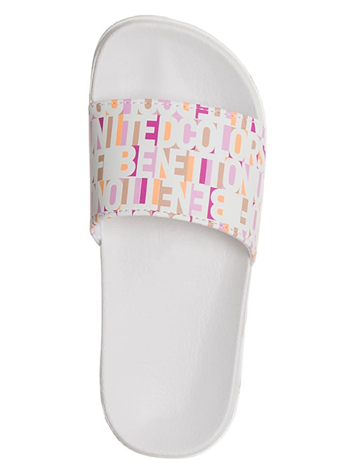 Benetton Pantoletten in Weiß/ Rosa günstig kaufen