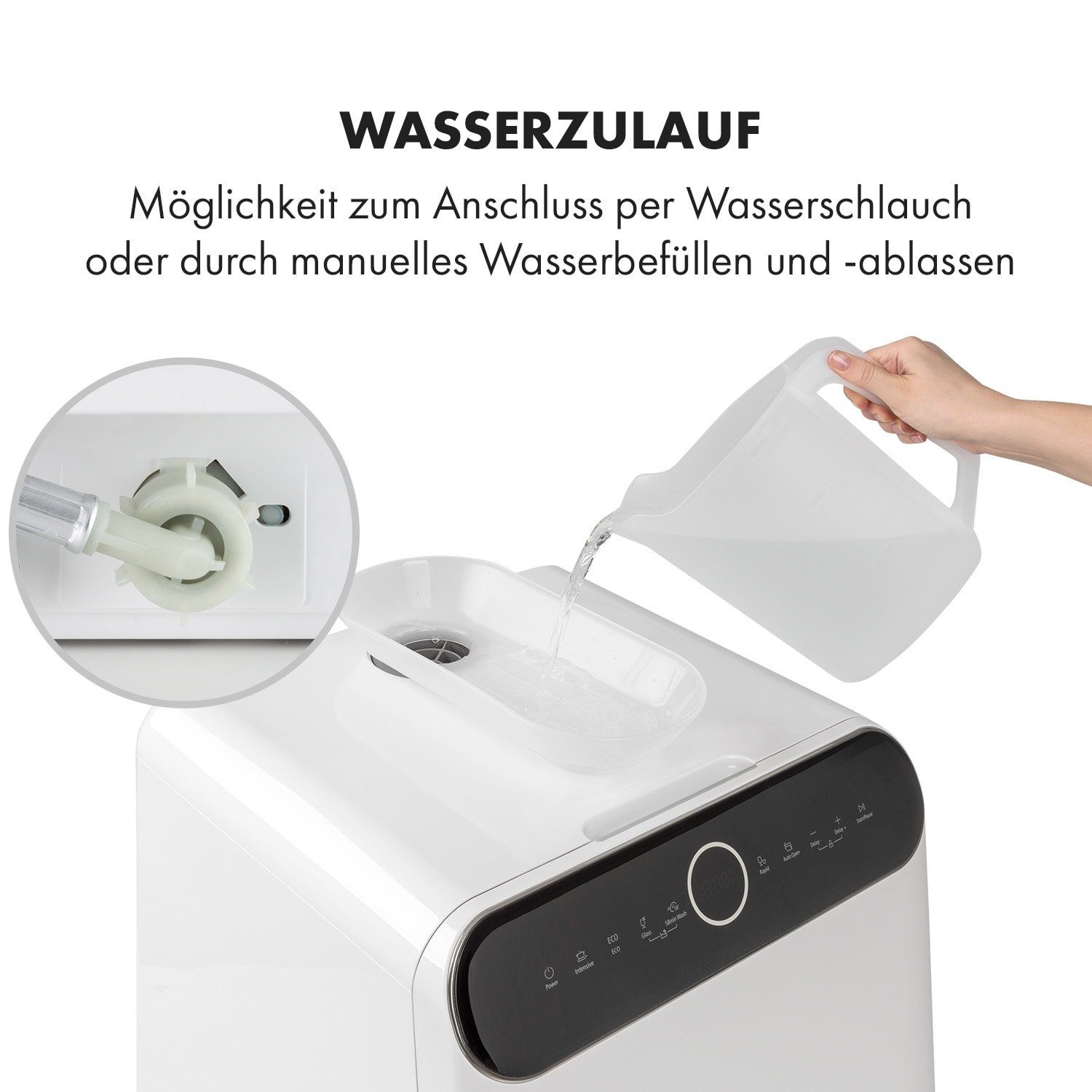 Klarstein Standgeschirrspüler Oceana Geschirrspüler freistehend installationsfrei 2 Gedecke 860W, 10035304, 6 l
