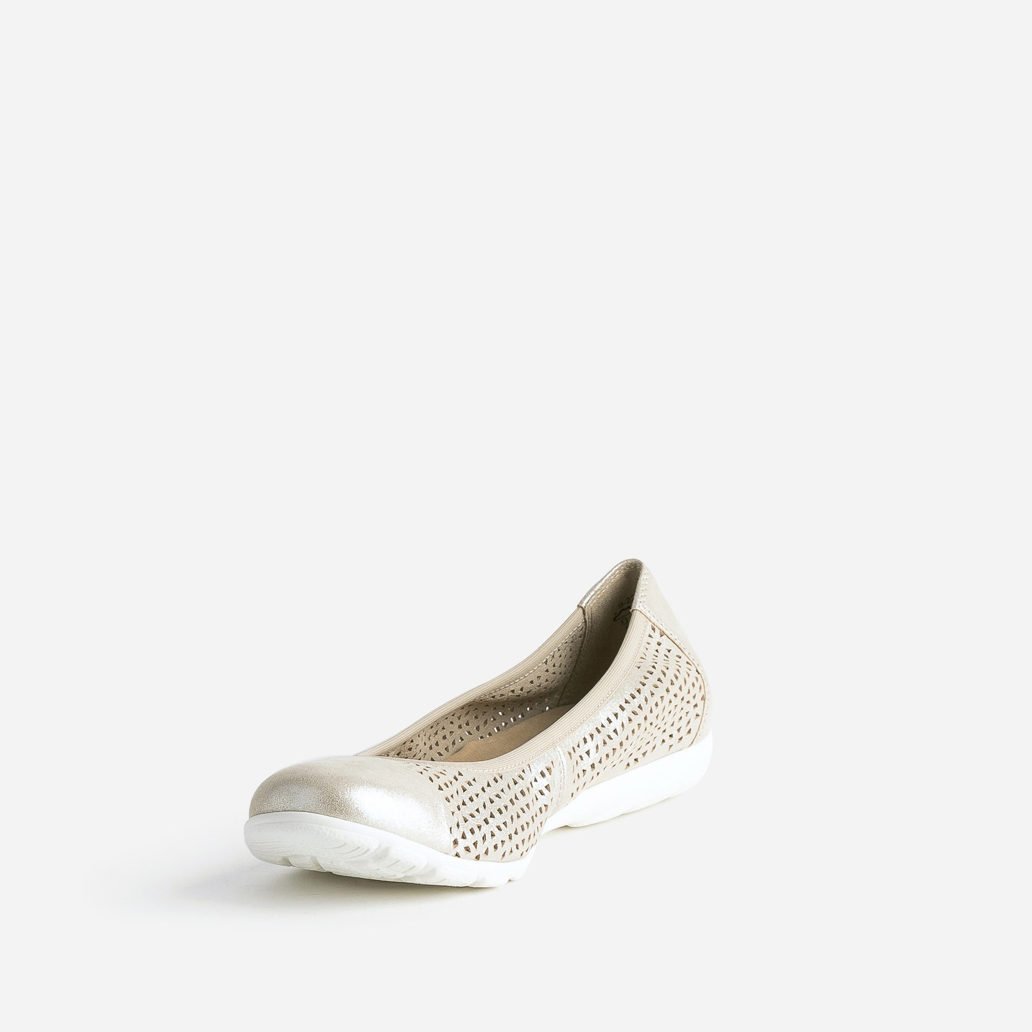 Ballerine CAPRICE dorée élastiquée en cuir perforé