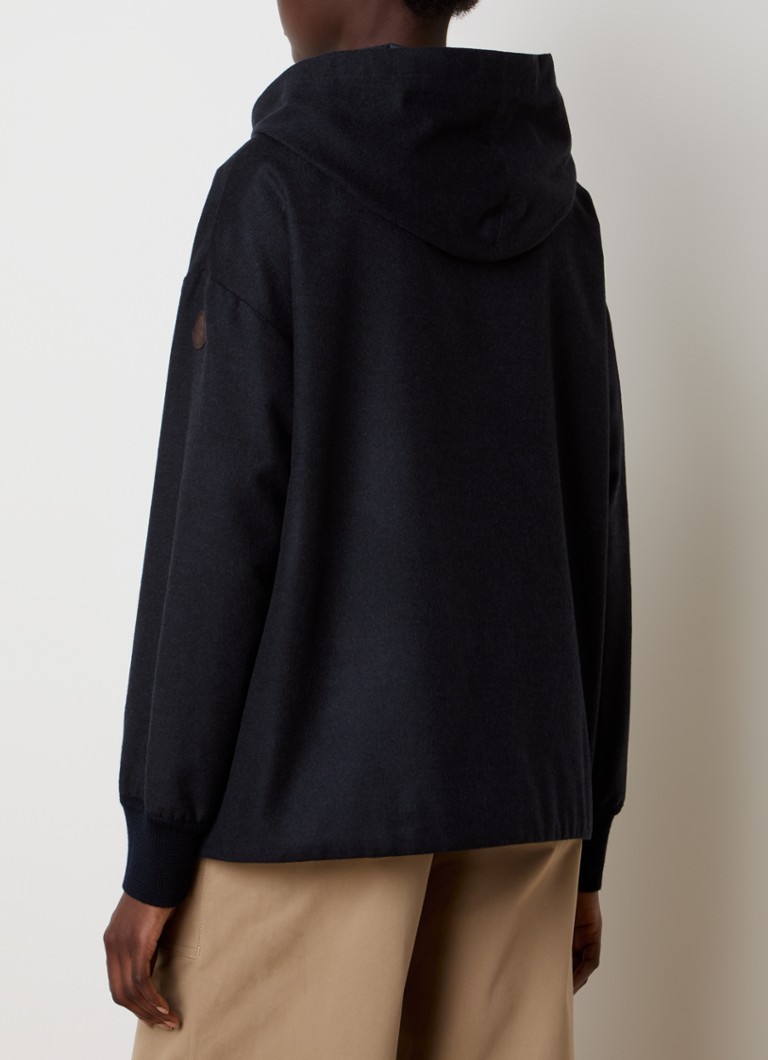 Moncler Camicia hienoneuleinen neuletakki kashmirsekoitteesta, jossa huppu