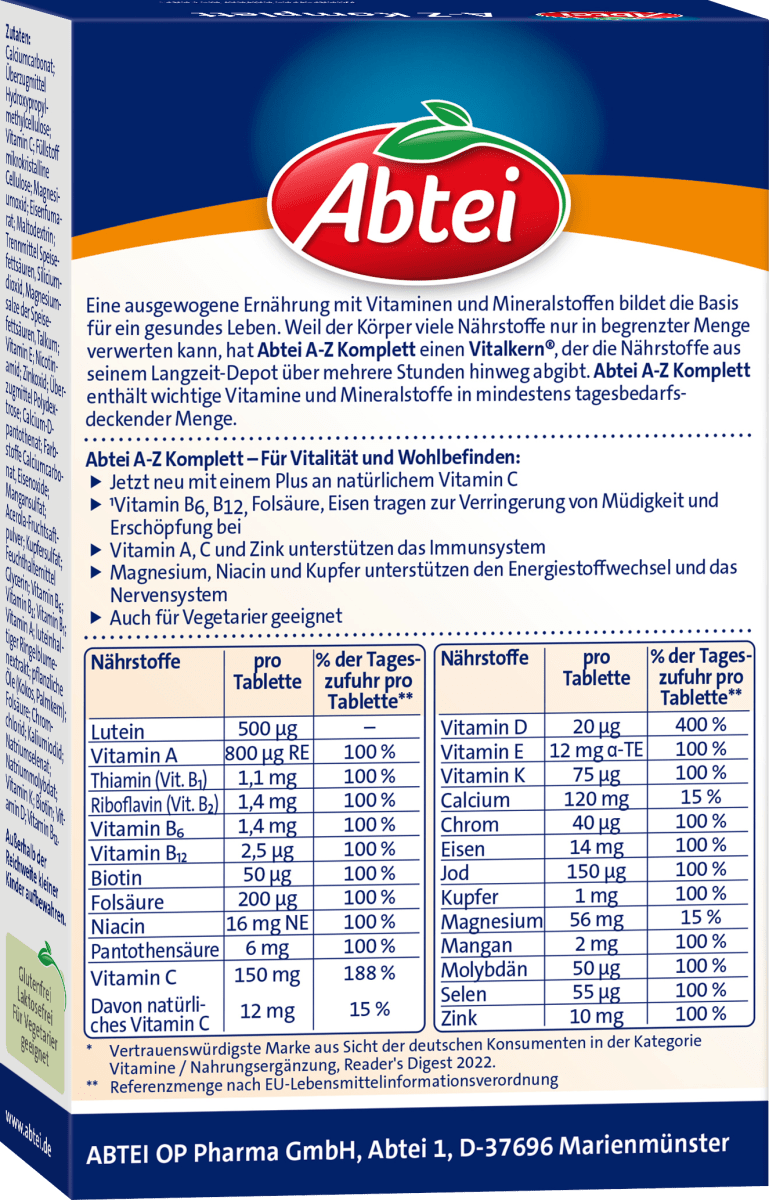 A-Z Komplett Tabletten 40 St, 46 g