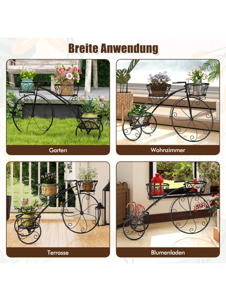 COSTWAY Pflanzenständer Metall 85 x 25 x 50 cm in Schwarz günstig kaufen onesize
