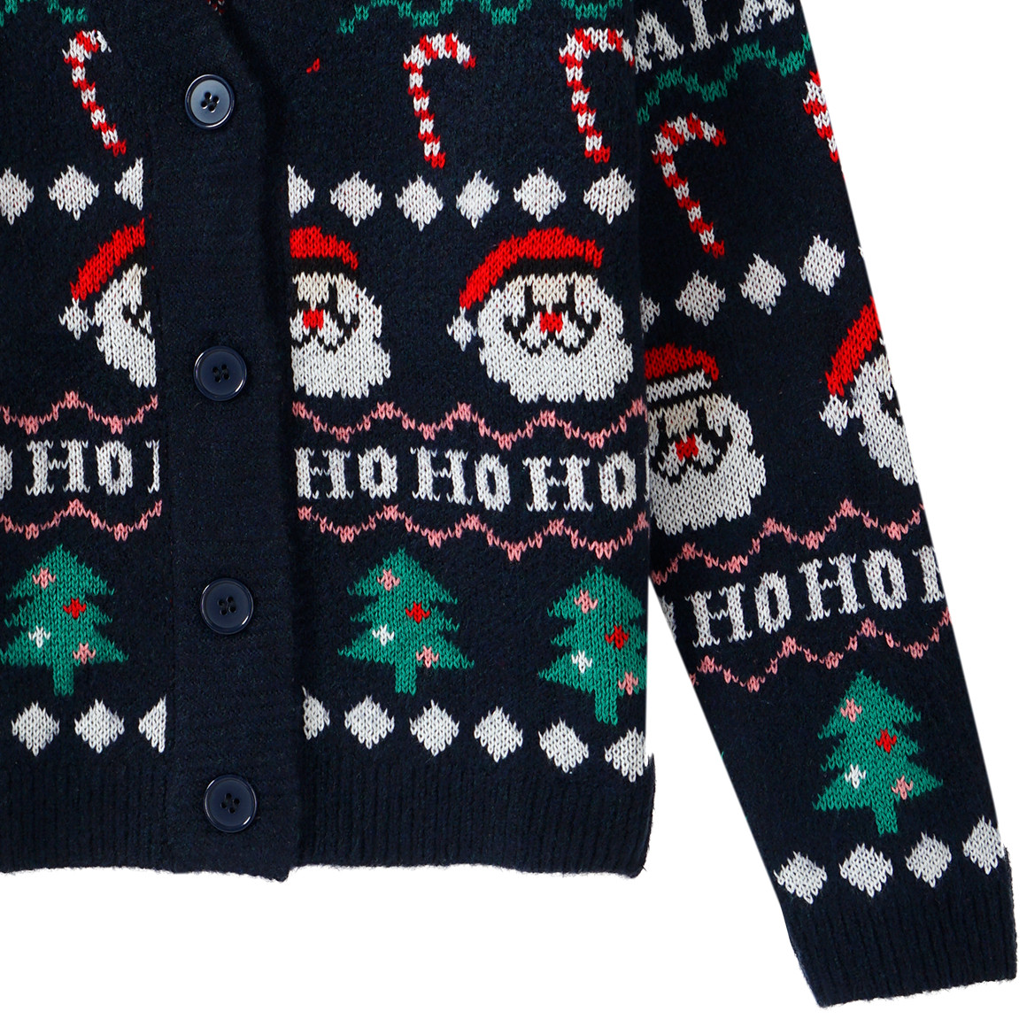 Mädchen Weihnachtsstrickjacke dunkelblau