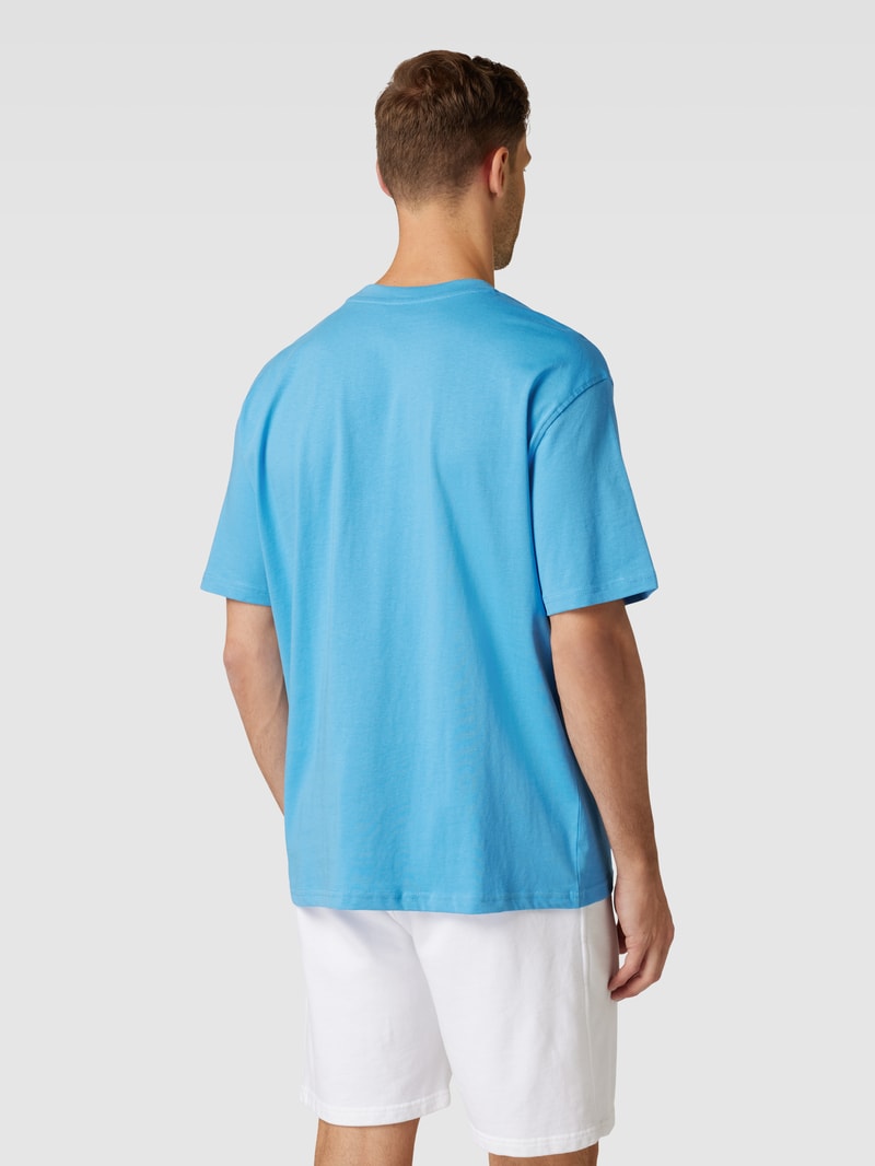 T-Shirt mit Label-Details Modell 'TOM' in blau