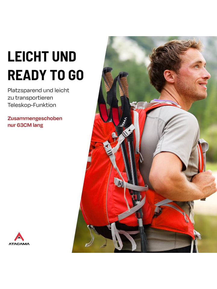 Atacama ATACAMA Nordic Walking Stöcke Damen und Herren Wanderstöcke Faltbar & Wanderst günstig kaufen onesize