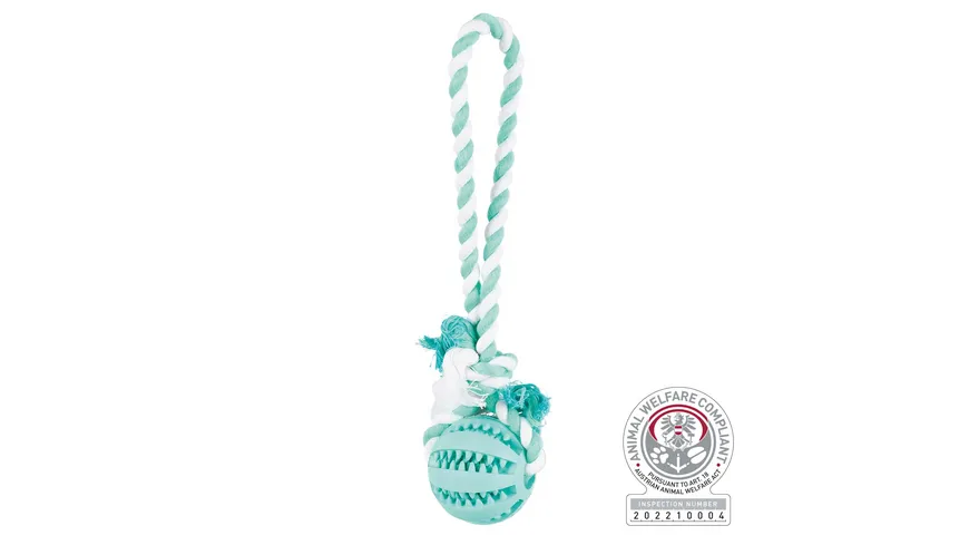 Trixie Naturgummi Ball am Seil ø 7 cm / 24 cm Hunde Spielzeug