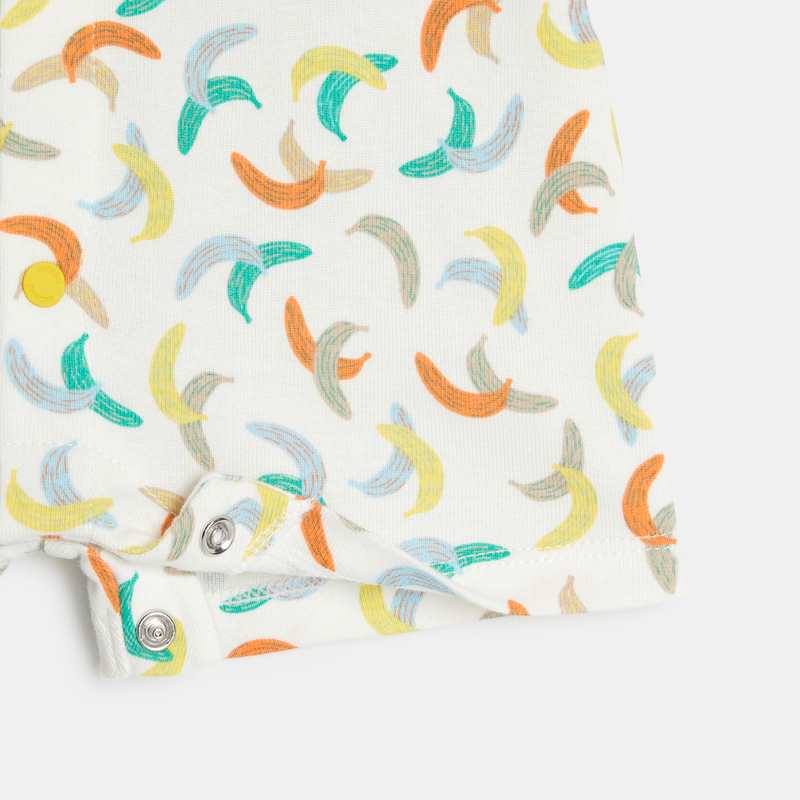 Combishort bébé à motifs bananes blanc Catimini
