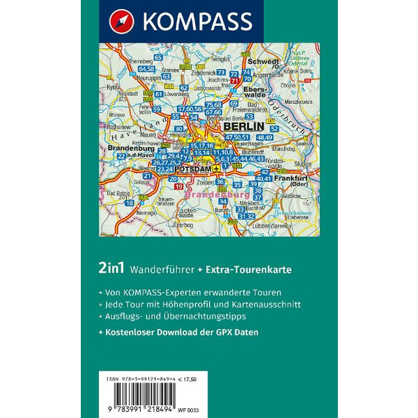 KOMPASS WANDERFÜHRER BERLIN-BRANDENBURG, 75 TOUREN