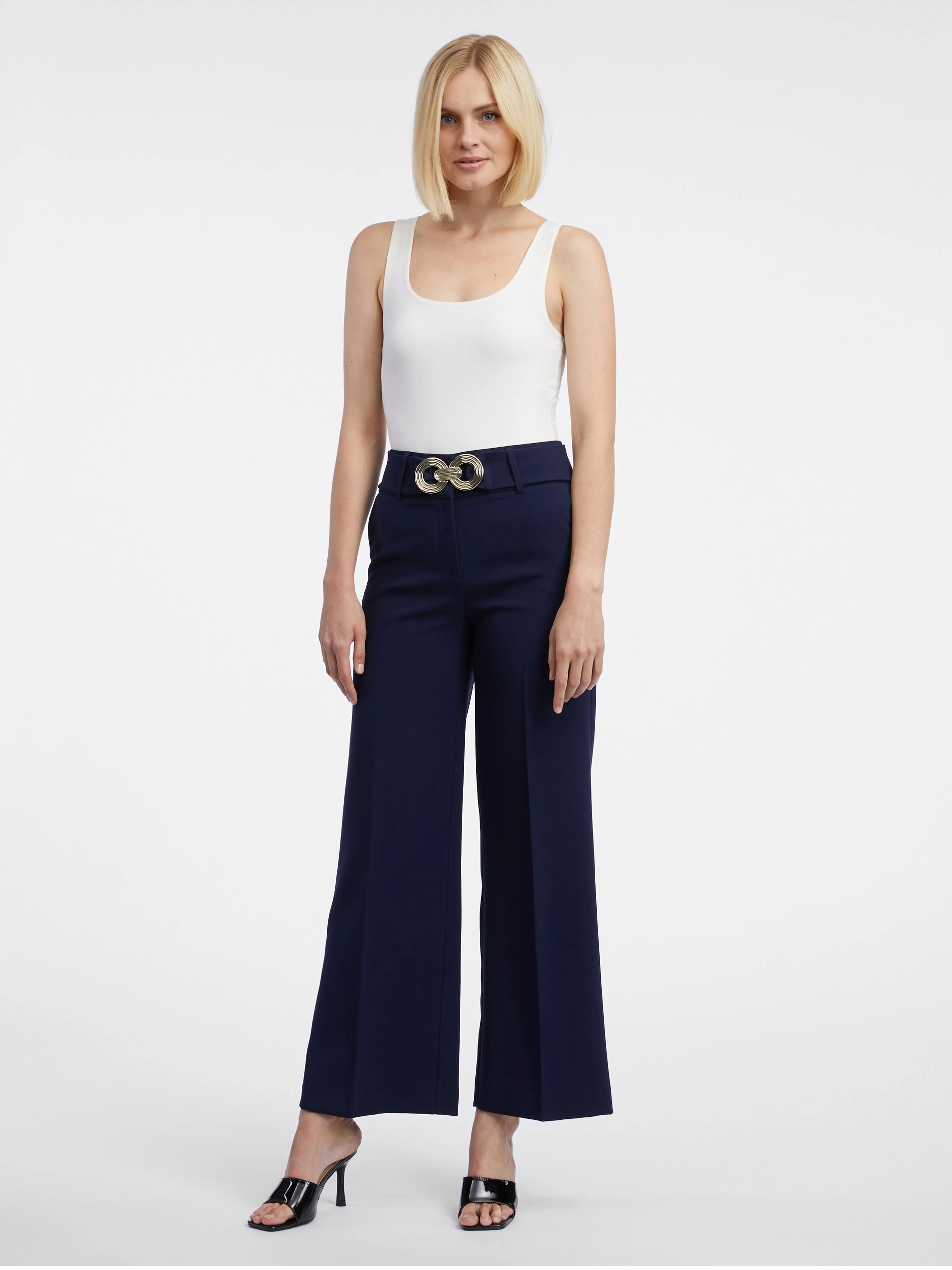 Dunkelblaue weite Damenhose ORSAY