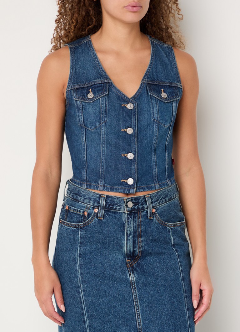 Gilet corto in denim Levi's con tasche sul petto