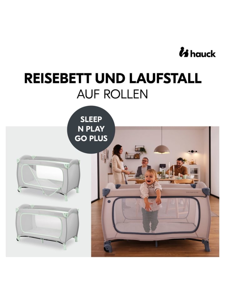 Hauck Reisebett Sleep N Play Go Plus (mit Rollen und seitlichem in grau günstig kaufen onesize