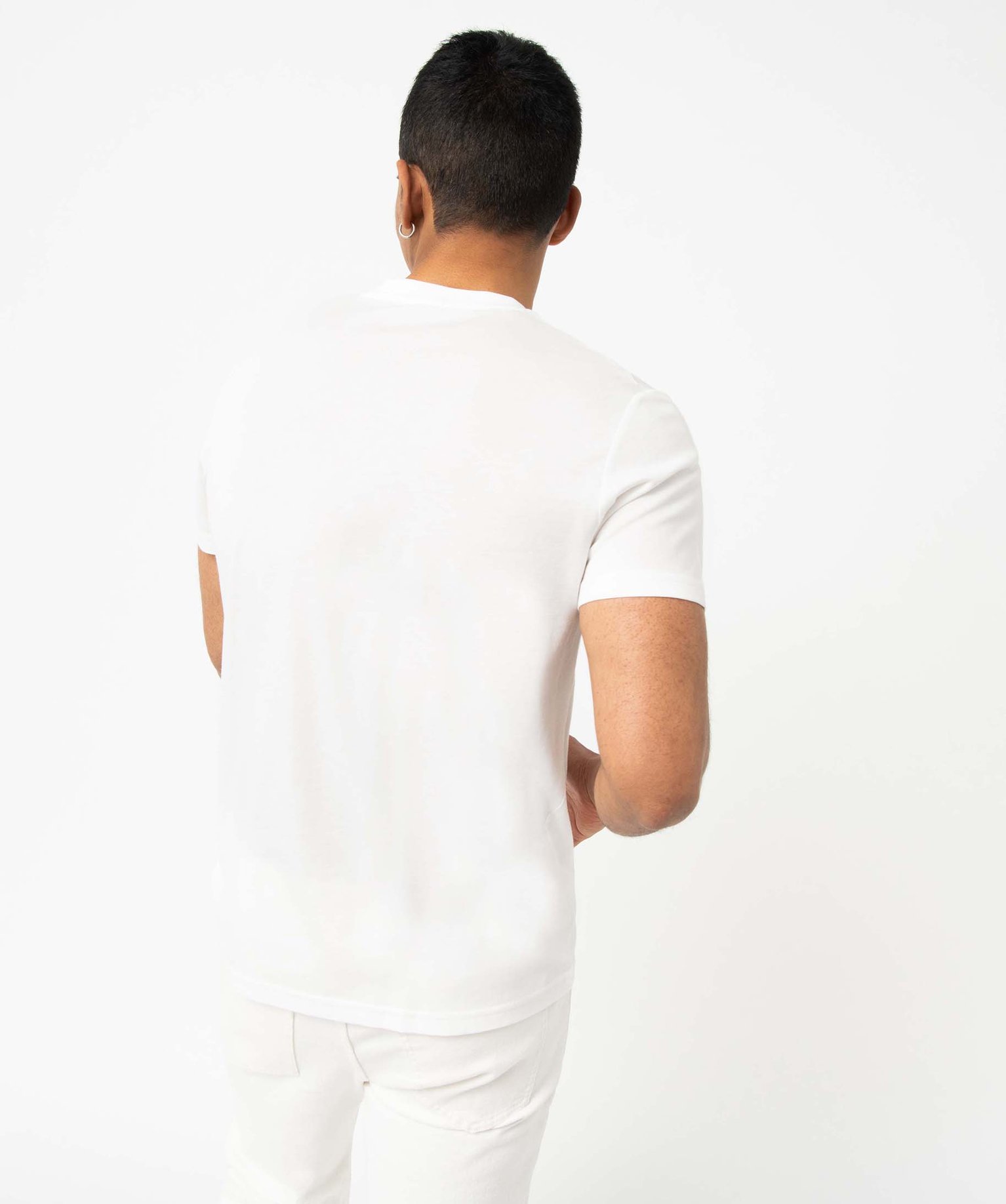 Tee-shirt homme à manches courtes motif abstrait pastel blanc | GEMO