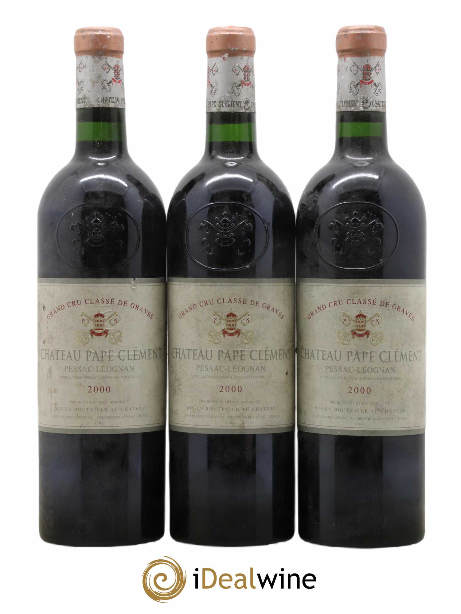 Château Pape Clément Cru Classé de Graves  2000 - Lot de 3 Bouteilles