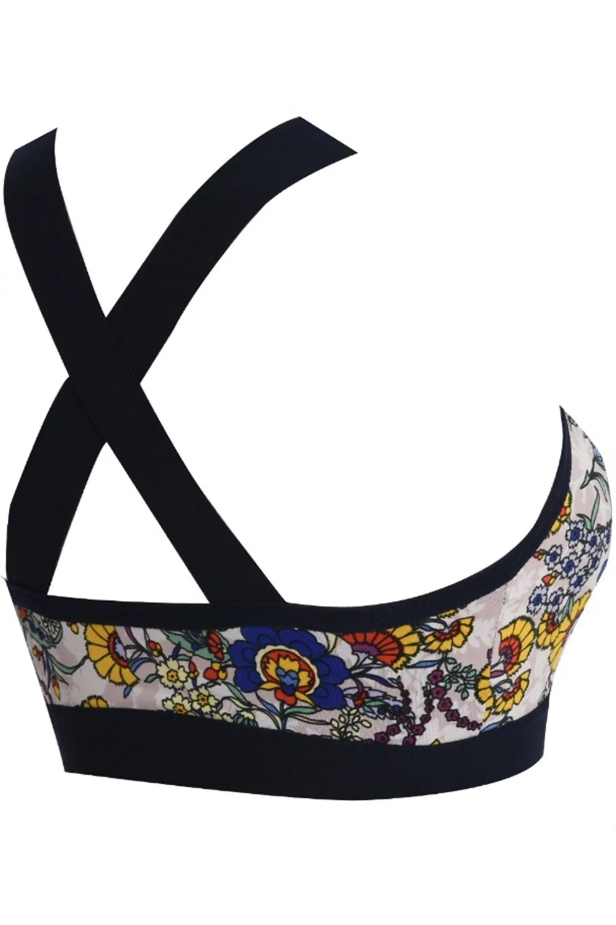 Nicoletta  Mixed-31 Damen-BH, schwammunterstützt, Sport-Bustier, gemustert, Fitness